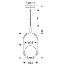 Lampa wiszaca CORDEL czarna Candellux 31-10148_wymiary