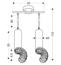 Lampa wiszaca TUBA biała 2xGU10 100cm Candellux 32-78636_wymiary