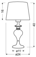 Lampa stołowa gabinetowa czarna GILLENIA  Candellux 41-21413_wymiary