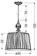 Lampa stołowa gabinetowa czarna GILLENIA  Candellux 41-21413_wymiary