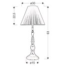 Lampa stołowa GILLENIA z abażurem nitkowym stożkowym  Candellux 41-21321_wymiary