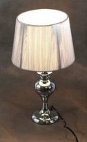 Lampa stołowa nocna GILLENIA srebrna z abażurem nitkowym Candellux 41-11954_1