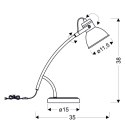 Lampka stołowa ZUMBA 1x40W E14 Candellux 41-72085_wymiar