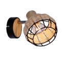 Lampa kinkiet TAJGA czarny/drewno 1xE14 Candellux 91-12197_3