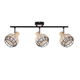 Lampa sufitowa TAJGA czarny/drewno 3xE14 Candellux 93-12227