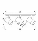  Lampa sufitowa plafon TOBI biały/złoty Candellux 93-27481_wymiary