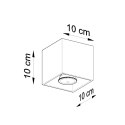 Oprawa sufitowa natynkowa QUAD szara 1xGU10_wymiary