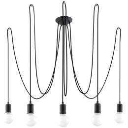 Lampa wisząca EDISON 5xE27 czarna