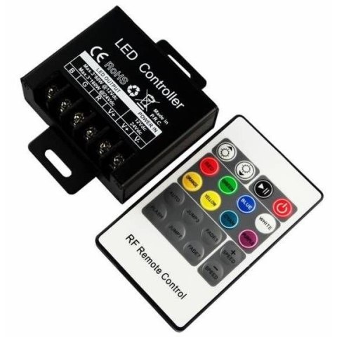 Kontroler LED RGB RF 20 key 240W 12/24VDC czarny radiowy