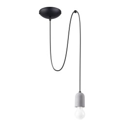 Lampa wisząca NESO LONG 1xE27 beton-czarna