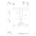 Lampa sufitowa LOOP 5xE27 złota_instrukcja